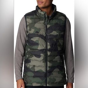 NWT! Columbia Omini Heat Stone Green Mod Camo Print Powder Lite™ Vest Men Size S